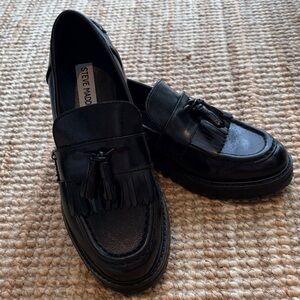 Steve Madden Black Tassel Loafers